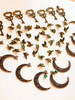 53 Pcs Mixed Metal Charms Connectors for DIY Jewelry Making Supplies Findings